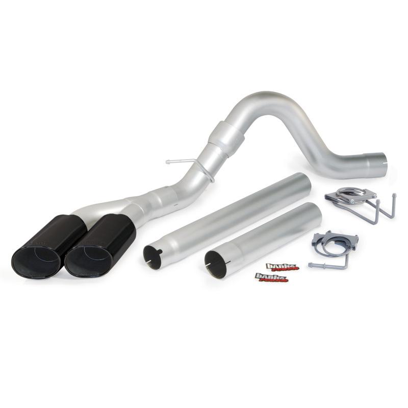 Banks Power 08-10 Ford 6.4L (All W/B) Monster Exhaust System - SS Single-Dual Exhaust w/ Black Tips 49785-B Main Image