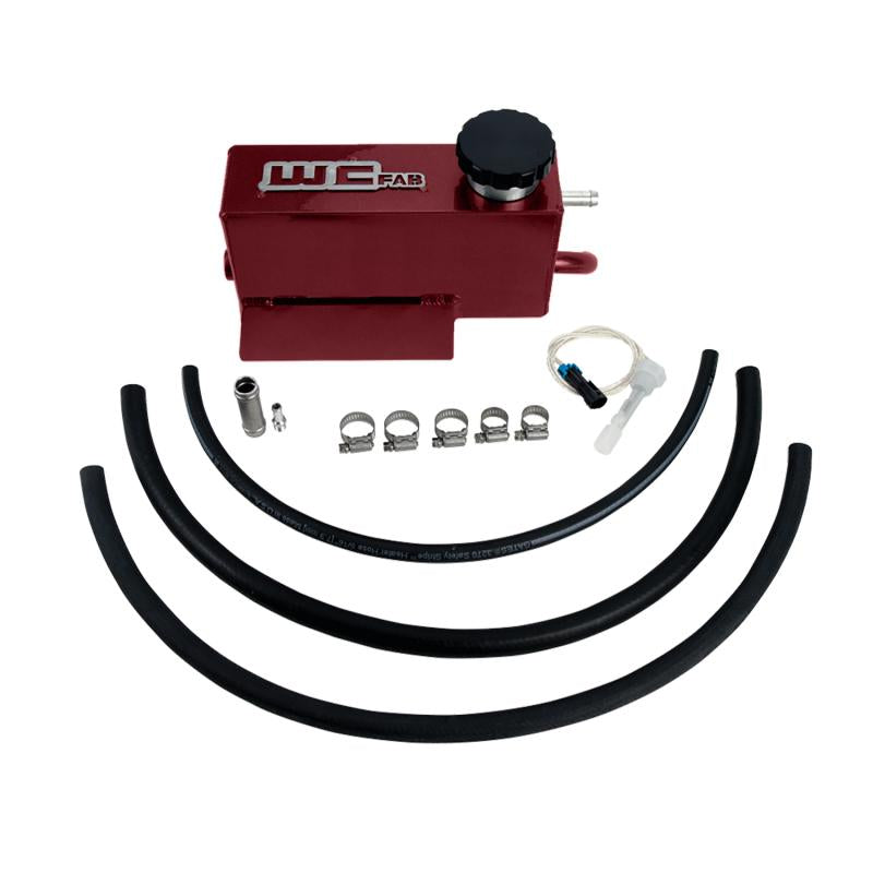 Wehrli 11-16 Chevrolet 6.6L LML Duramax Twin Turbo Style Coolant Tank Kit - WCFab Red WCF100644-RED Main Image