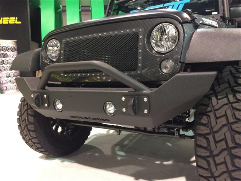 Iron Cross 07-18 Jeep Wrangler JK Full Size Base Front Bumper w/Bar - Matte Black GP-1300 Main Image