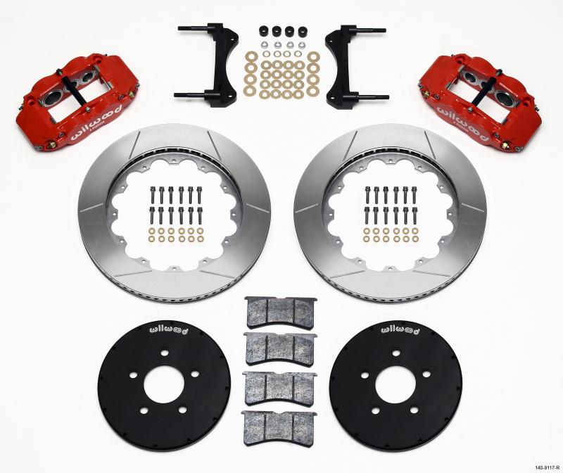 Wilwood Narrow Superlite 6R Front Hat Kit 14.00in Red 1994-2004 Mustang 140-9117-R Main Image