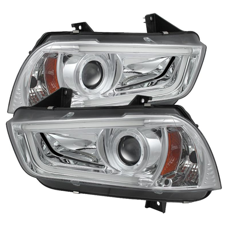 Spyder Dodge Charger 11-14 Projector Headlights Halogen - Light Tube DRL Chrm PRO-YD-DCH11-LTDRL-C 5074195 Main Image