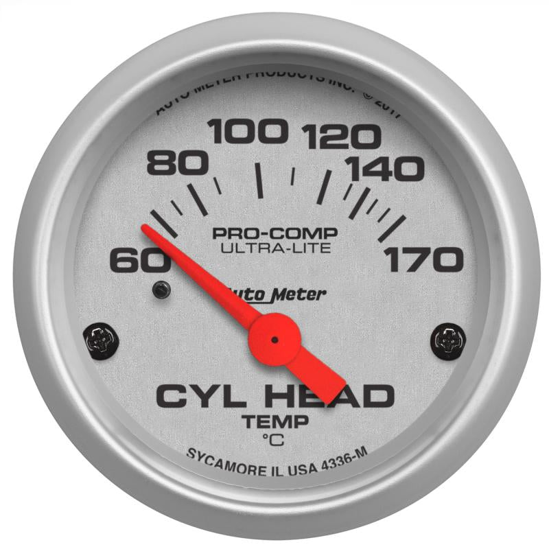 Autometer Ultra-Lite 2-1/16in 60-170 Deg F Electric Cylinder Head Temp Gauge 4336-M Main Image