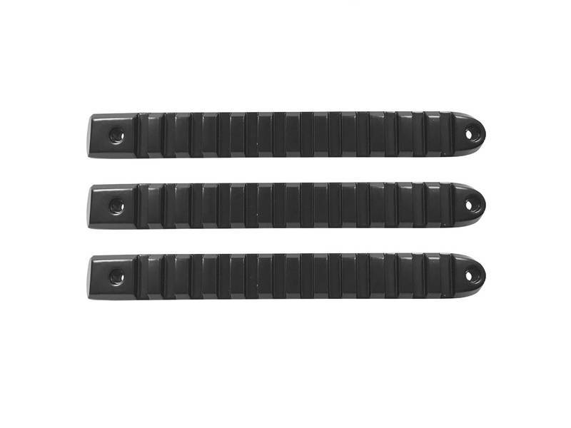 DV8 Offroad 2007-2018 Jeep JK Black Rail Style Door Handle Inserts - Set Of 3 D-JP-190028-BK-3 Main Image