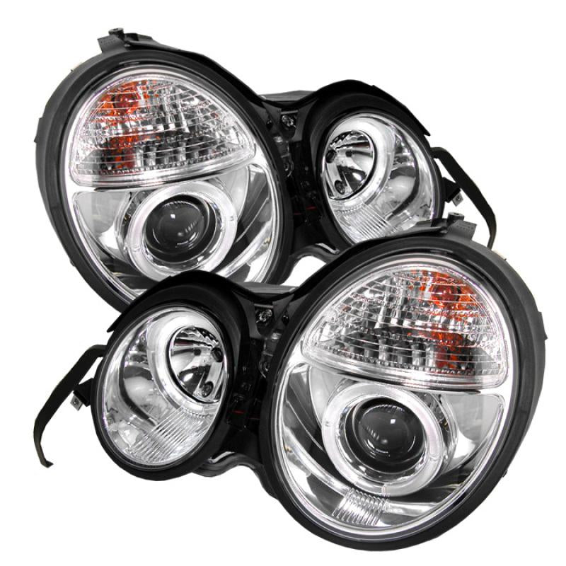 Spyder Mercedes Benz E-Class 95-99 Projector Headlights LED Halo Chrm PRO-YD-MBW21095-HL-C 5011282 Main Image