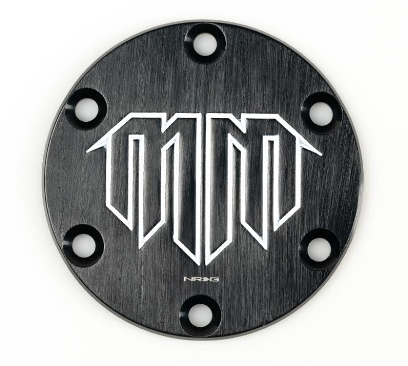 NRG Mad Mike Logo Engraved Horn Delete- Black STR-620-MM Main Image