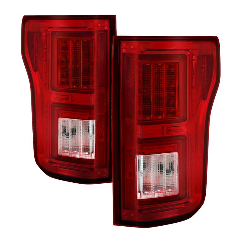 Spyder Ford F150 2015-2017 Light Bar LED Tail Lights - Red Clear ALT-YD-FF15015-LBLED-RC 5083692 Main Image