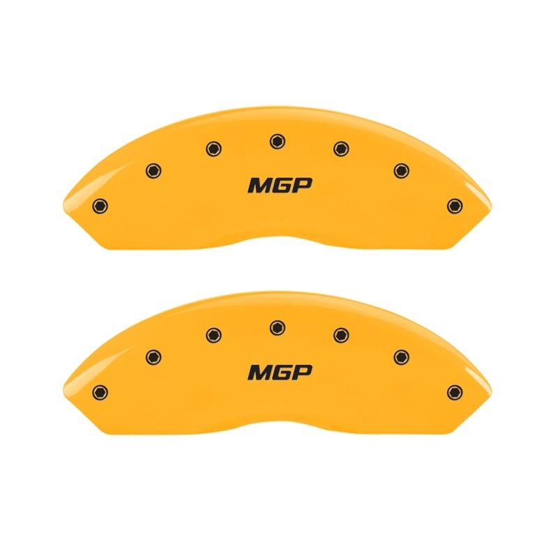 MGP 2 Caliper Covers Engraved Front MGP Yellow Finish Black Characters 1999 Chevrolet Tahoe 14212FMGPYL Main Image