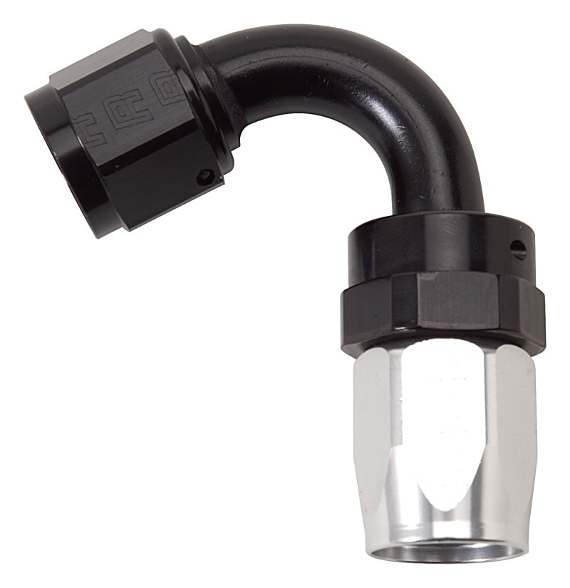 Russell -8 AN Full Flow 120° Tight Radius Hose Ends - Black / Silver