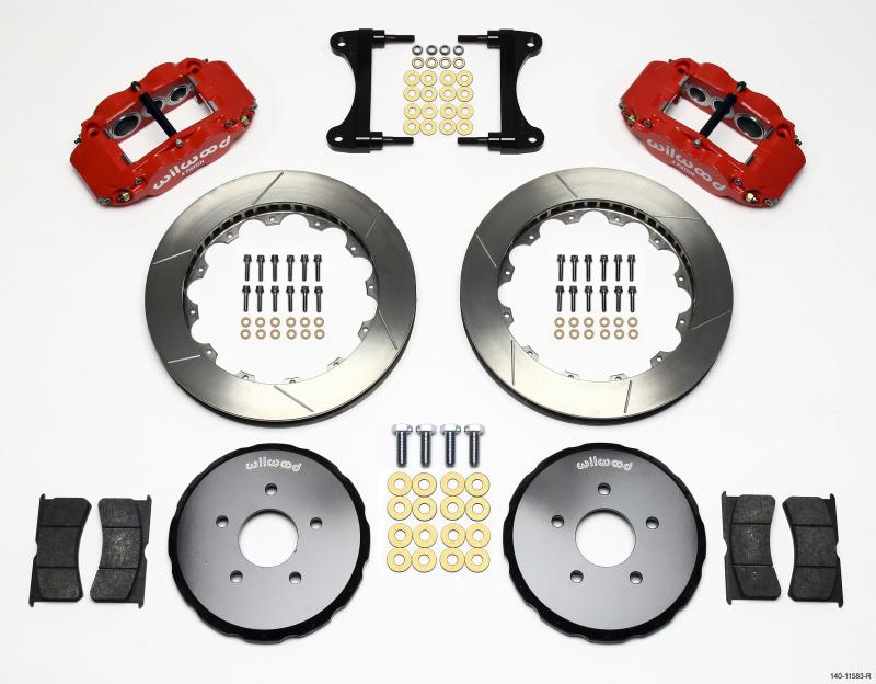 Wilwood Narrow Superlite 6R Front Hat Kit 13.06in Red Nissan 370Z/Fiti G37 140-11583-R Main Image