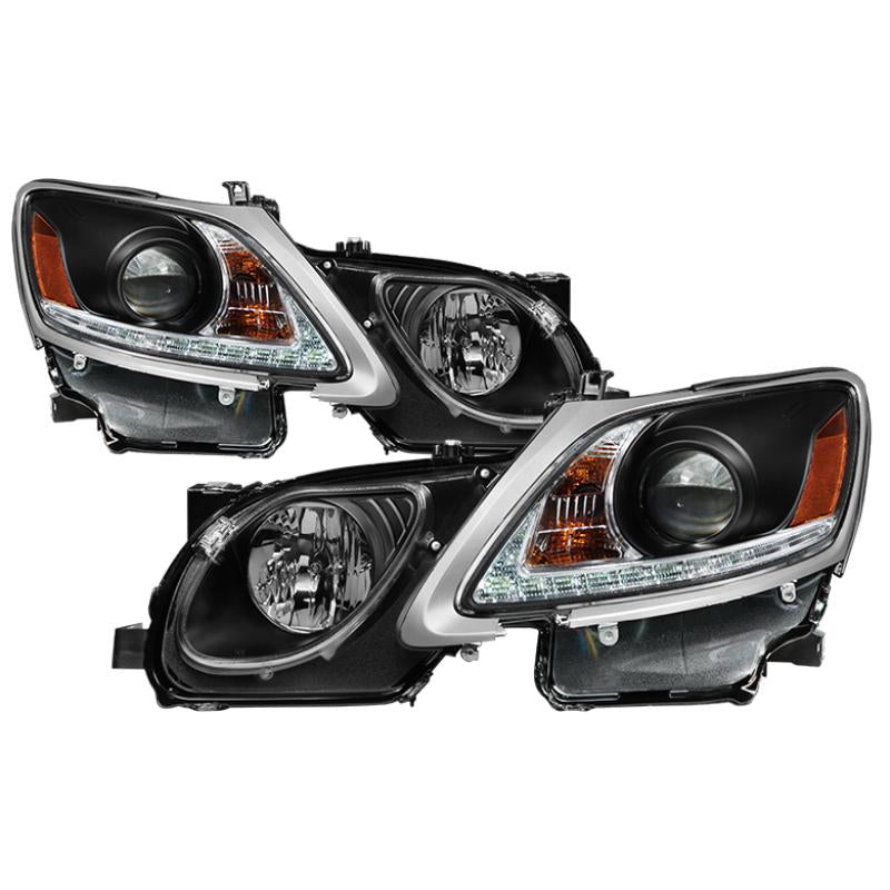 Spyder Lexus GS 300 / 350 / 450 06-11 Headlights - HID Model Only - Black PRO-YD-LG06-HID-DRL-BK 5082800 Main Image