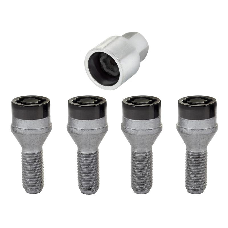 McGard Wheel Lock Bolt Set - 4pk. (Cone Seat) M12X1.25 / 19mm Hex / 25.6mm Shank Length - Black 27361 Main Image