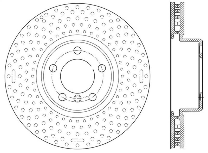 StopTech BMW 12-15 335i / 2014 428i / 2015 235i/228i Front Left Slotted & Drilled Sport Brake Rotor 127.34140L Main Image