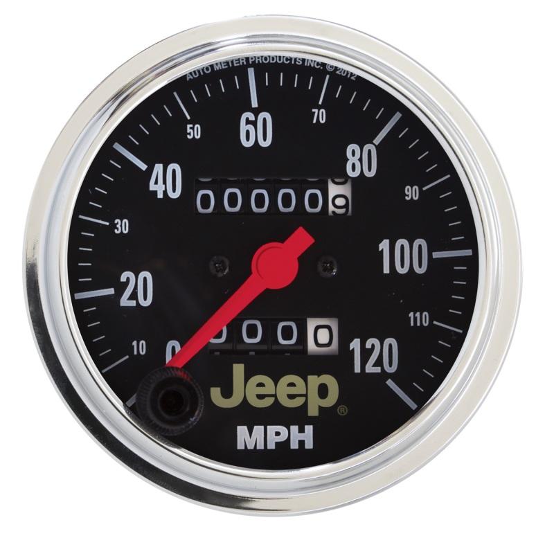 Autometer Jeep 85.7mm In-Dash 120 MPH Mechanical Speedometer Gauge 880245 Main Image