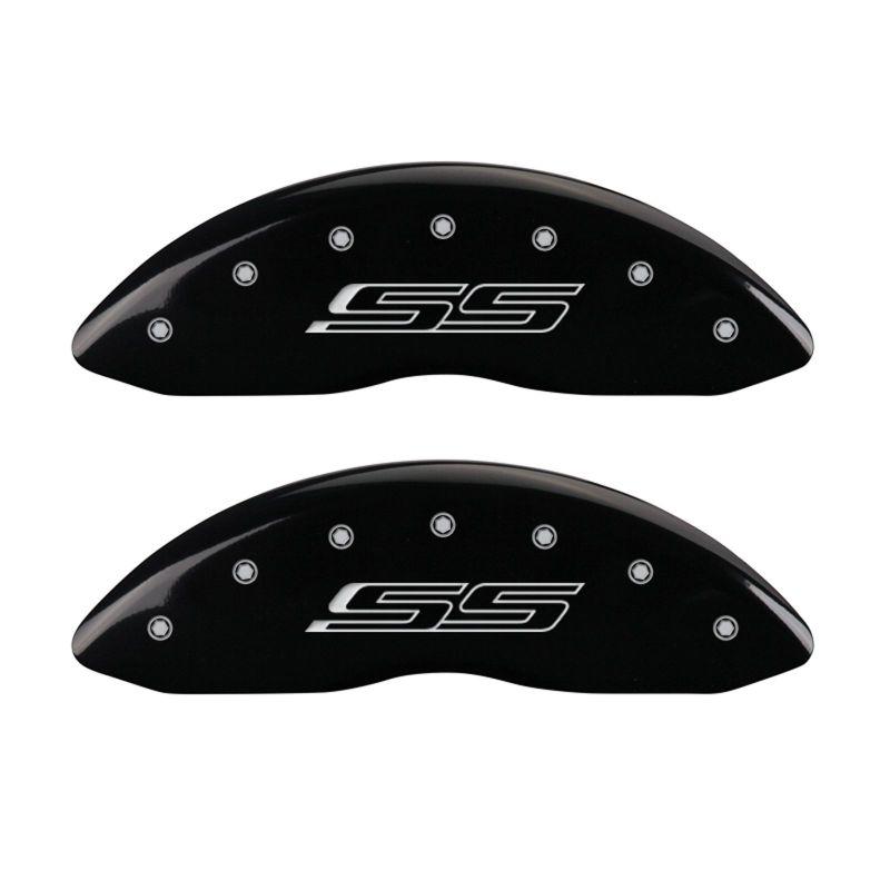 MGP 4 Caliper Covers Engraved Front & Rear Gen 5/SS Black finish silver ch 14036SSS5BK Main Image