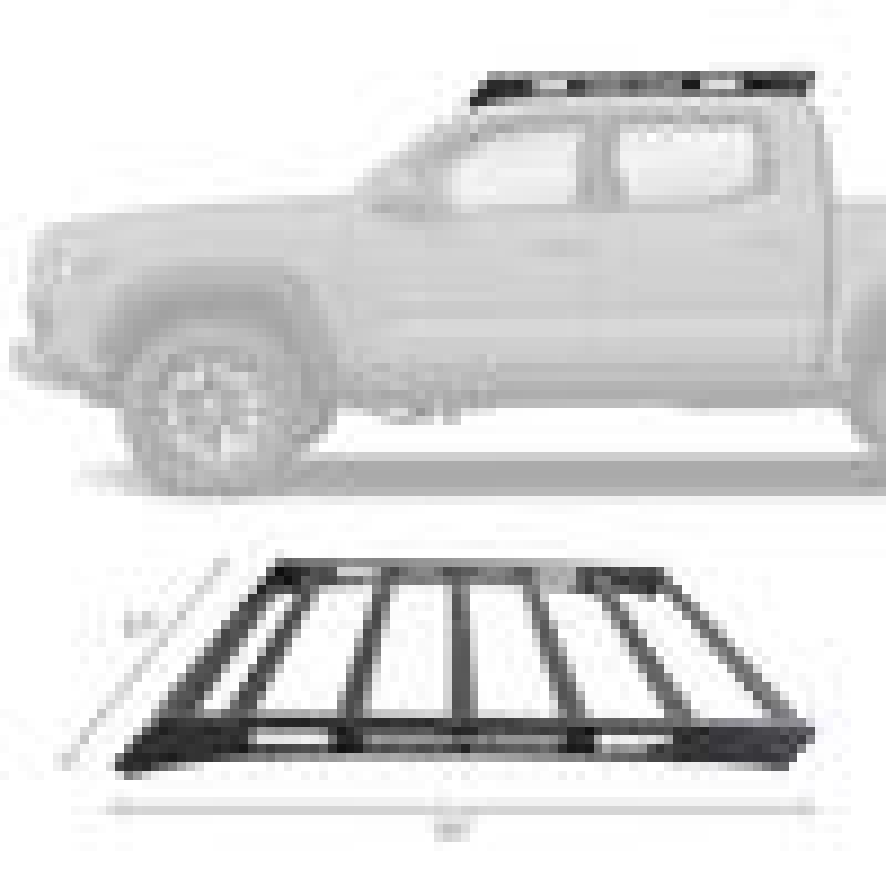 Go Rhino 16-21 Toyota Tacoma Ceros Low Profile Roof Rack Textured Black 5933000T