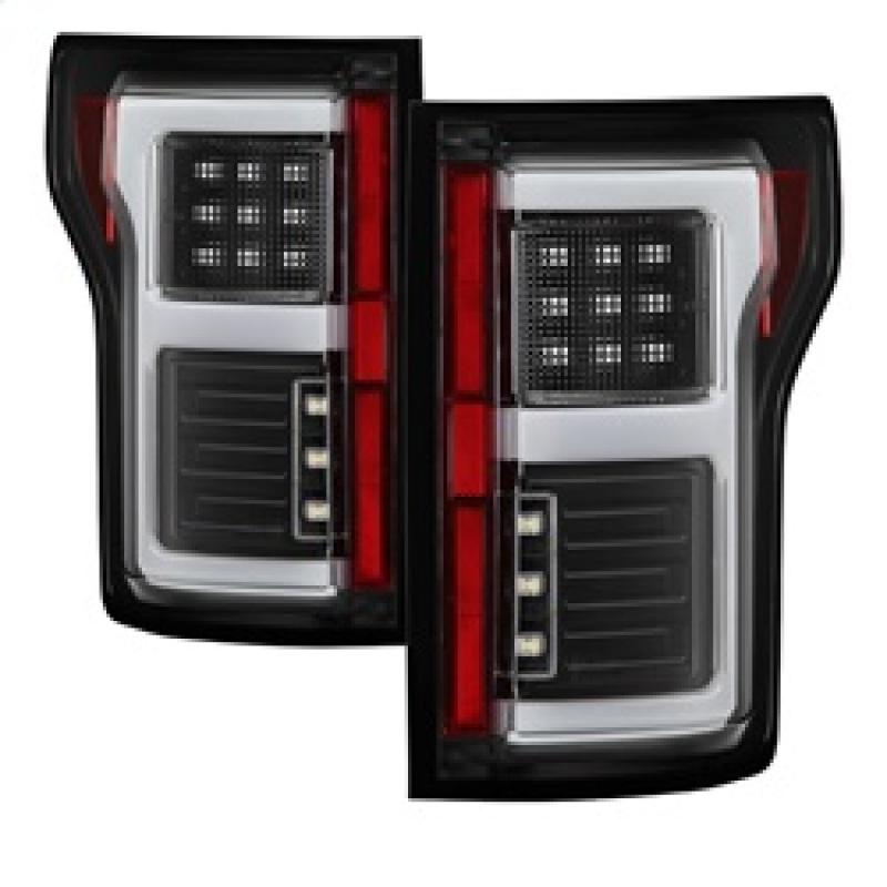 Spyder 15-18 Ford F-150 Light Bar LED Tail Lights (w/Blind Spot) - Black (ALT-YD-FF15015BS-LBLED-BK) 5085313 Main Image