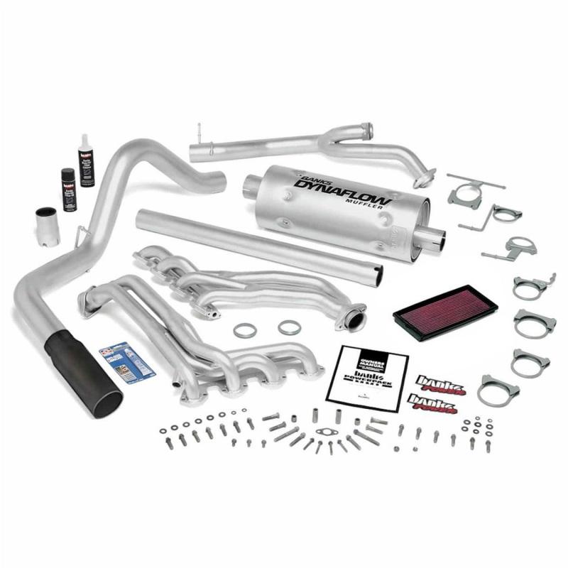 Banks Power 96-97 Ford 460 Std Cab Man PowerPack System - SS Single Exhaust w/ Black Tip 48839-B Main Image