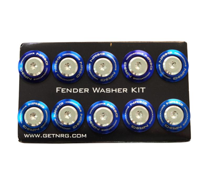 NRG Fender Washer Kit (TI Series) M6 Bolts/SS For Plastic (Silver Washer/TI Burn Screw) - Set of 10 FW-200TS Main Image