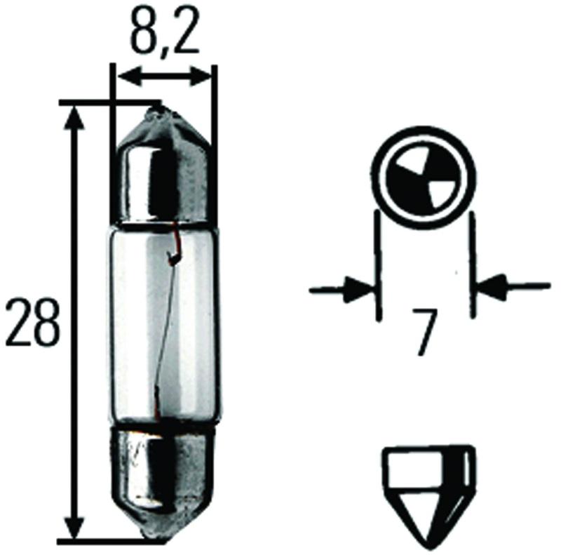 Hella Universal Clear T2 Incandescent 12V Light Bulb (Single Bulb) H83045001 Main Image