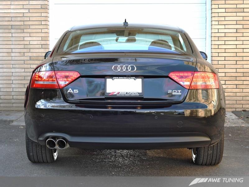 AWE Tuning Audi B8 A5 2.0T Touring Edition Single Outlet Exhaust - Polished Silver Tips 3015-22012 Main Image