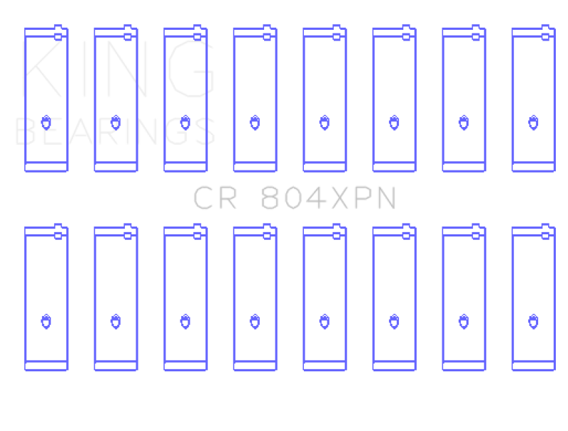 King Engine Bearings King Ford 260CI/289CI/302 (Size .020 Undersize) XP-Series Tri-Metal Narrowed Rod Bearings - Set of 8 CR804XPN020