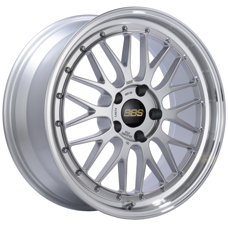 BBS LM 20x10 5x120 ET45 Diamond Silver Center Diamond Cut Lip Wheel -82mm PFS/Clip Required LM256DSPK Main Image