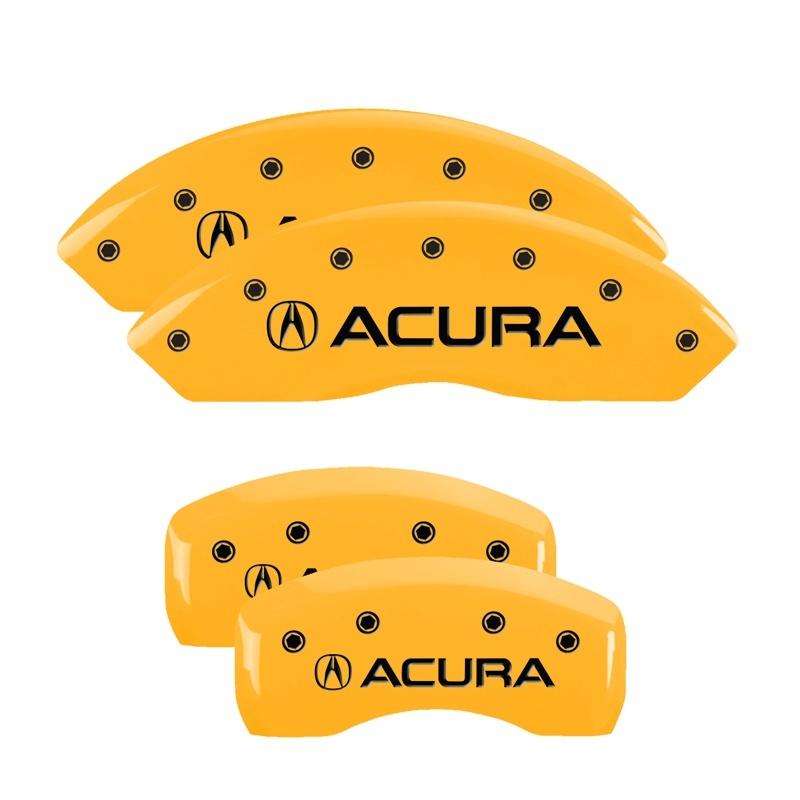 MGP 4 Caliper Covers Engraved Front & Rear Acura Yellow finish black ch 39016SACUYL Main Image