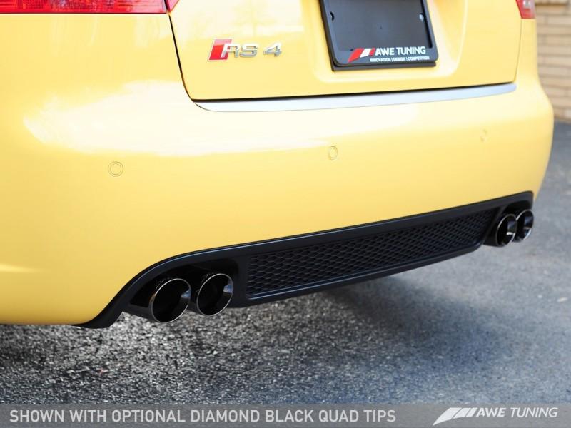 AWE Tuning Audi B7 RS4 Track Edition Exhaust - Diamond Black Tips 3020-43018 Main Image