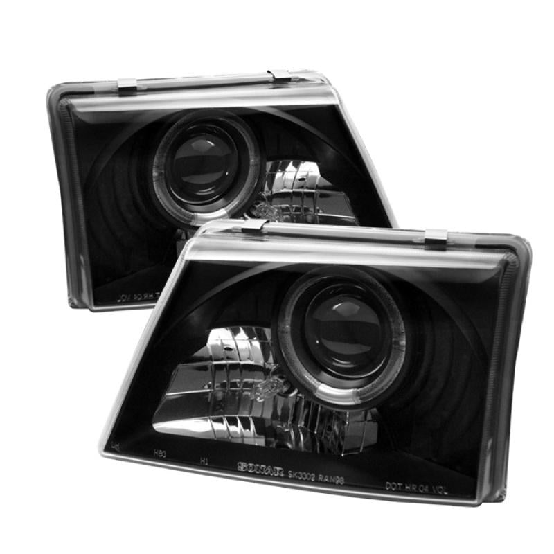 Spyder Ford Ranger 98-00 Projector Headlights LED Halo Black High 9005 Low H1 PRO-YD-FR98-BK 5010520 Main Image