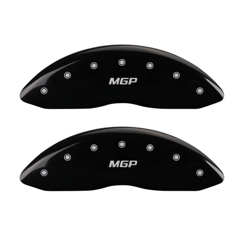 MGP Front set 2 Caliper Covers Engraved Front MGP Black finish silver ch 10234FMGPBK Main Image