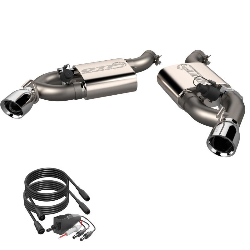 QTP 16-18 Chevrolet Camaro SS 6.2L 304SS Screamer Axle Back Exhaust w/4.5in Dual Tips 400116 Main Image