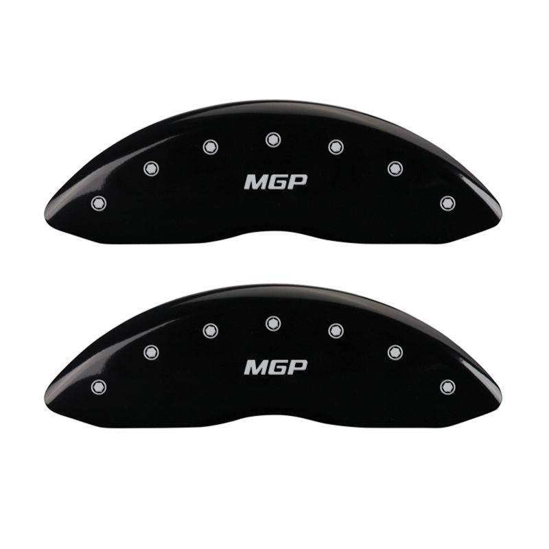 MGP 4 Caliper Covers Engraved Front & Rear MGP Black finish silver ch 14030SMGPBK Main Image