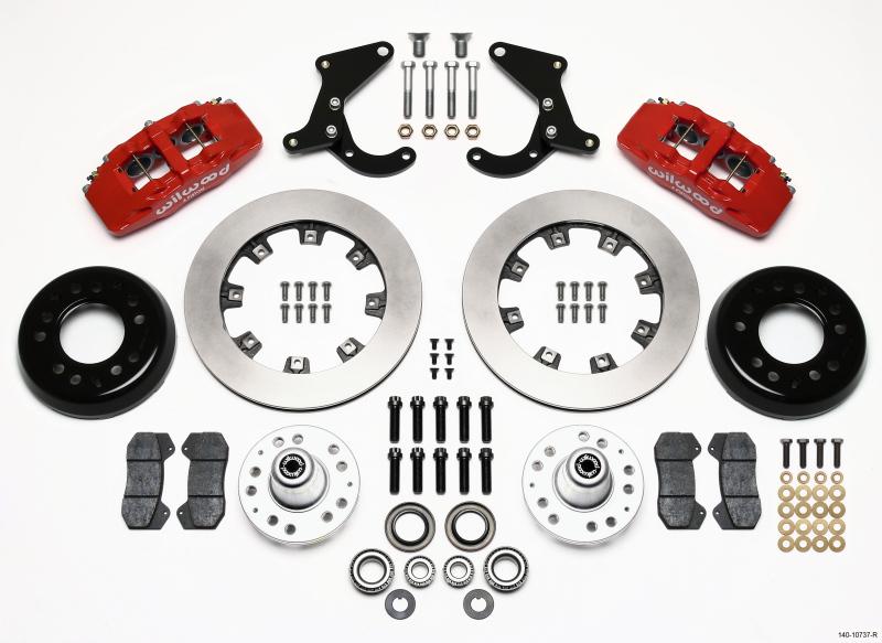 Wilwood Dynapro 6 Front Hub Kit 12.19in Red 55-57 Chevy 140-10737-R Main Image