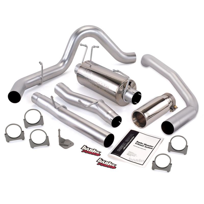 Banks Power 03-06 Ford 6.0 F4-550 CC 176in Monster Exhaust System - SS Single Exhaust w/ Chrome Tip 47289 Main Image