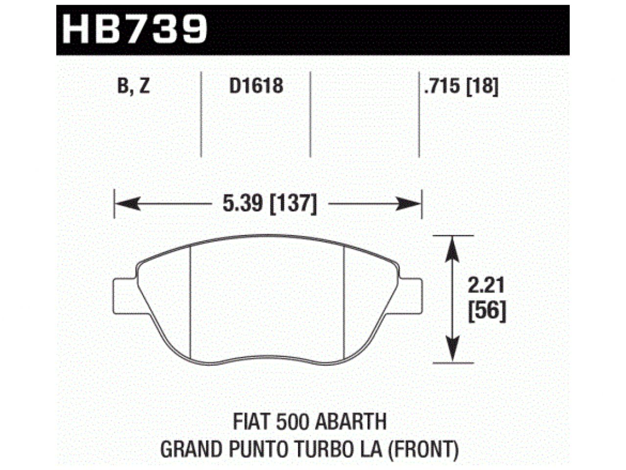 Hawk Brake Pads HB739Z.715 Item Image