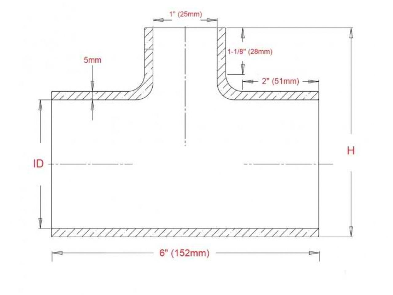 HPS 1-1/4" ID, 1" ID Branch, Silicone T Hose Coupler Hose Adapter, High Temp 4-ply Reinforced, 32mm ID, Black