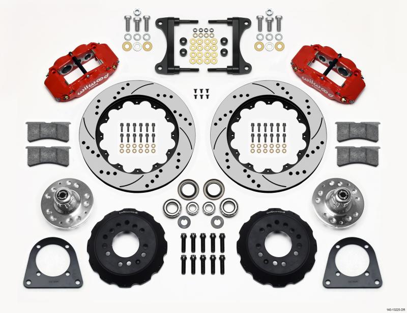 Wilwood Narrow Superlite 6R Front Hub Kit 14.00in Drill Red TCI-IFS 71-78 (Pinto Based) 140-13225-DR Main Image