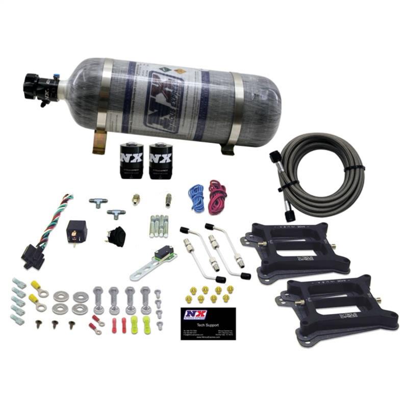 Nitrous Express Dual Holley/Gasoline Nitrous Kit (100-500HP) w/Composite Bottle 50240-12 Main Image