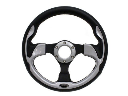 NRG Pilota Steering Wheel Black w/ Silver Trim 320mm