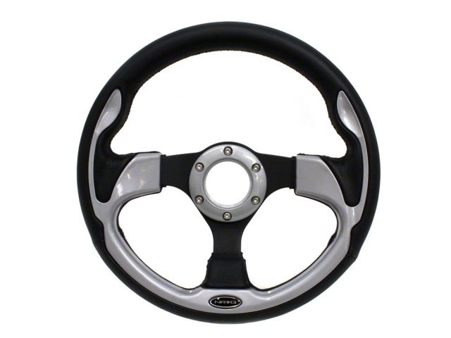NRG Pilota Steering Wheel Black w/ Silver Trim 320mm