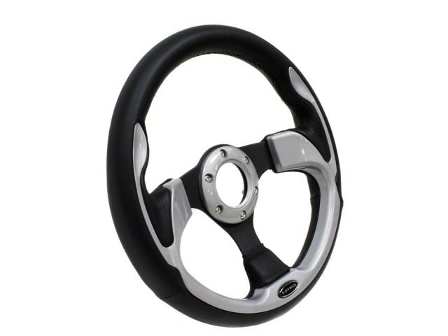 NRG Pilota Steering Wheel Black w/ Silver Trim 320mm