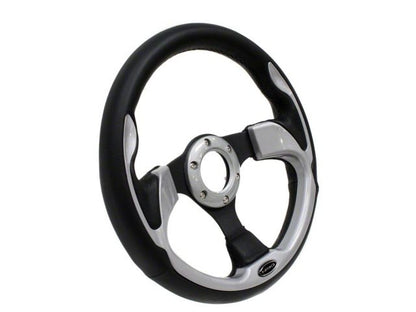 NRG Pilota Steering Wheel Black w/ Silver Trim 320mm