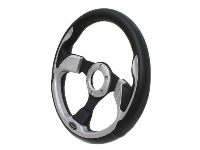 NRG Pilota Steering Wheel Black w/ Silver Trim 320mm