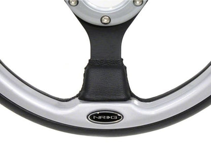 NRG Pilota Steering Wheel Black w/ Silver Trim 320mm