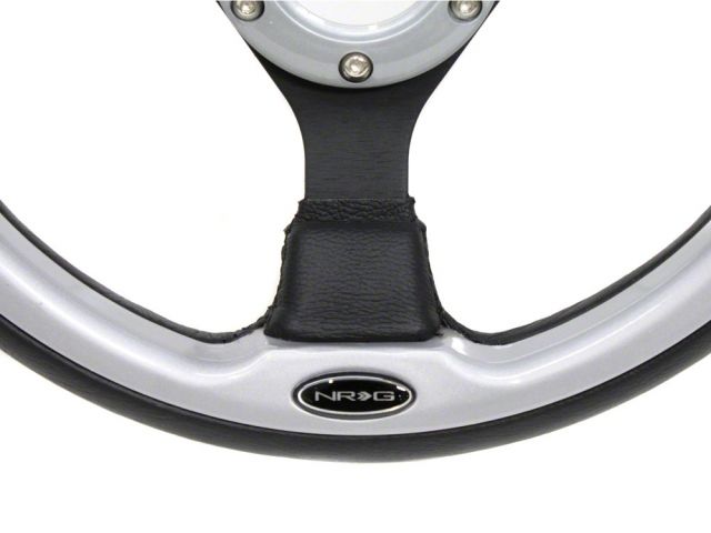 NRG Pilota Steering Wheel Black w/ Silver Trim 320mm