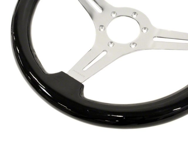 NRG Classic Wood Grain Wheel 350mm Black Wood 3 Spoke