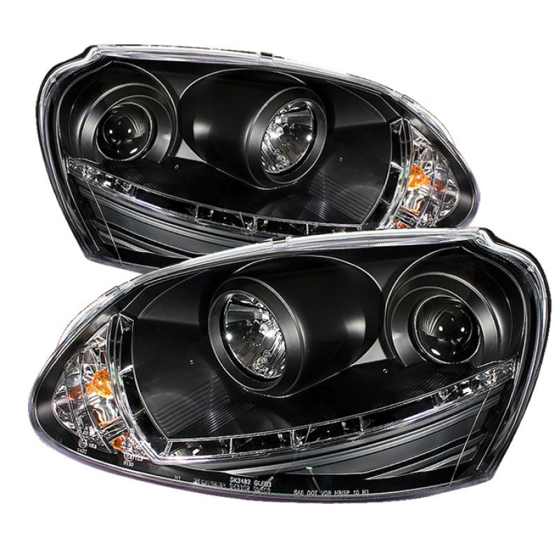 Spyder Volkswagen GTI 06-09/Jetta 06-09 Halogen Model Only - DRL Black PRO-YD-VG06-DRL-BK 5017505 Main Image