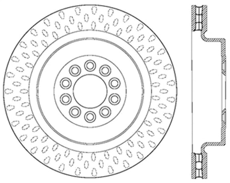 StopTech Sport Cryo Cross Drilled Brake Rotor; Front Left