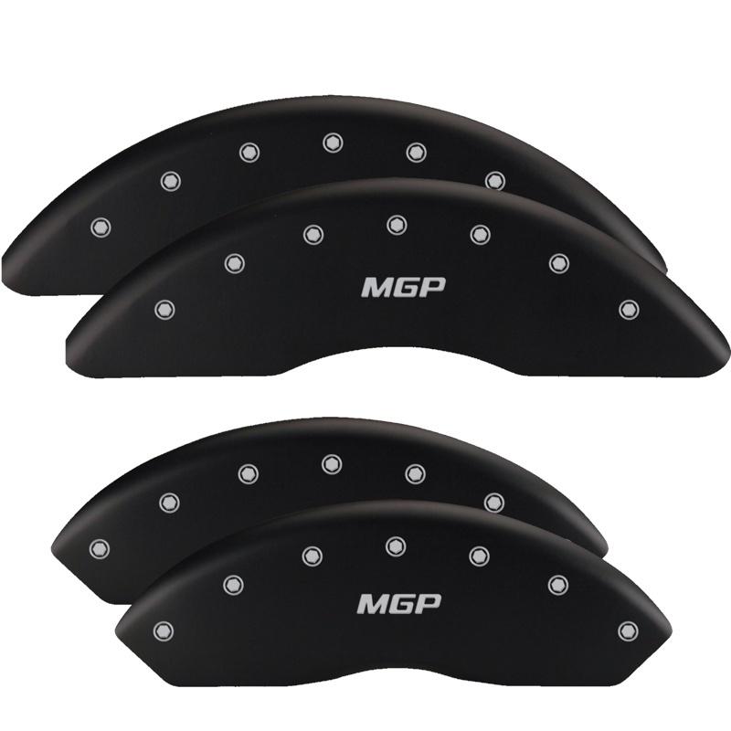 MGP 4 Caliper Covers Engraved Front & Rear MGP Black finish silver ch 12200SMGPBK Main Image