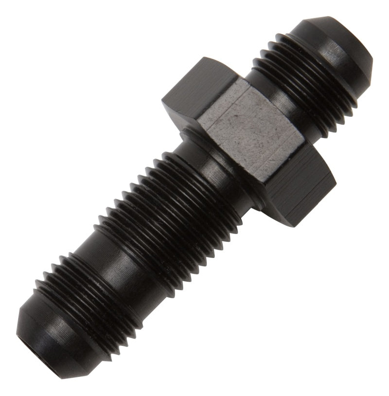 Russell -6 AN Straight Flare Bulkhead Adapters (Black Finish)